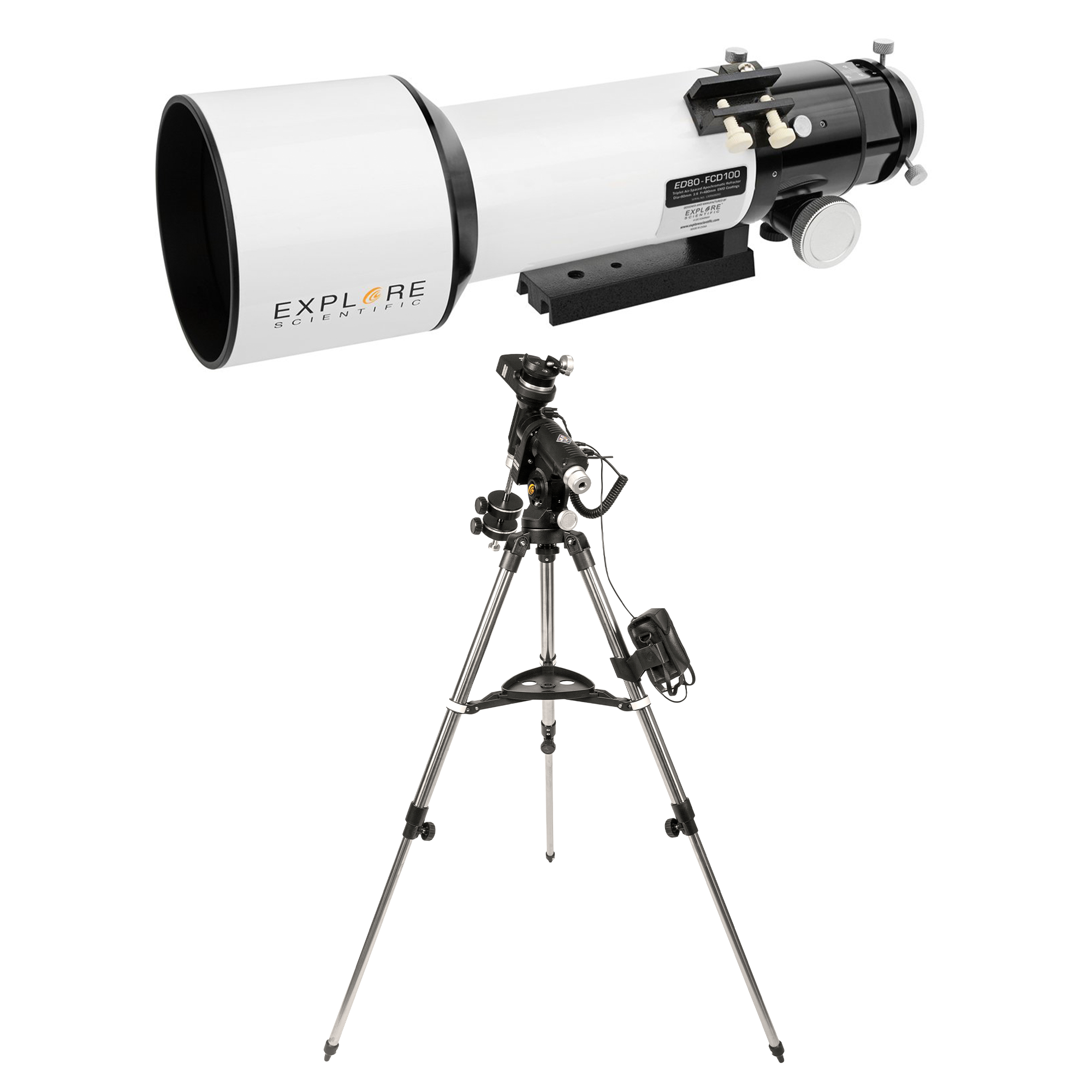 ED80-FCD100 Series Air-Spaced Triplet Refractor Telescope + iEXOS-100-02 Mount (Bundle)
