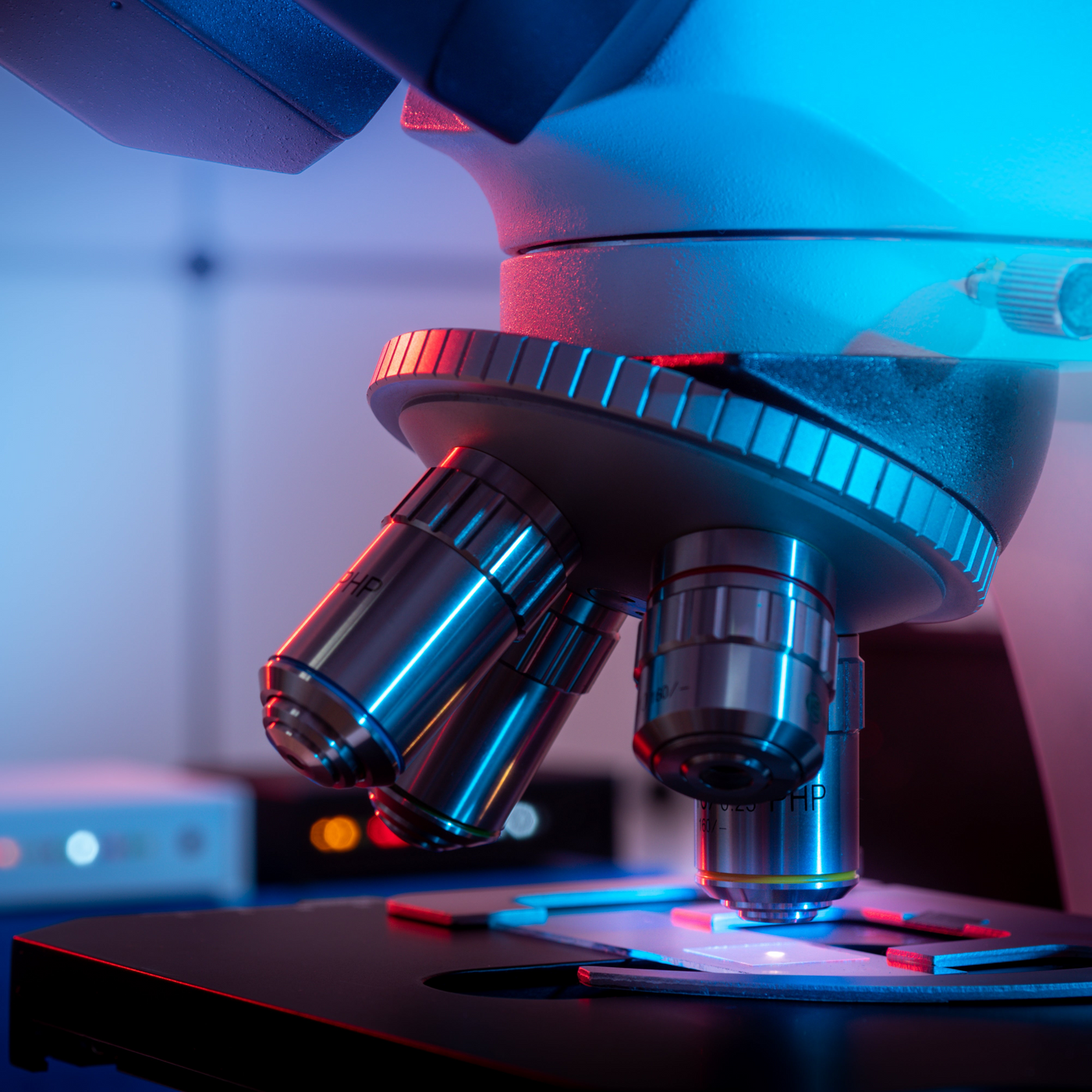 a close up of a microscope