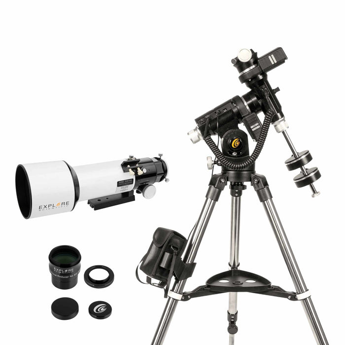 ED80-FCD100 Air-Spaced Triplet Refractor Astrophotography Telescope with 0.8x Focal Reducer and iEXOS-100-2 PMC-Eight Equatorial Tracker System with WiFi and Bluetooth®