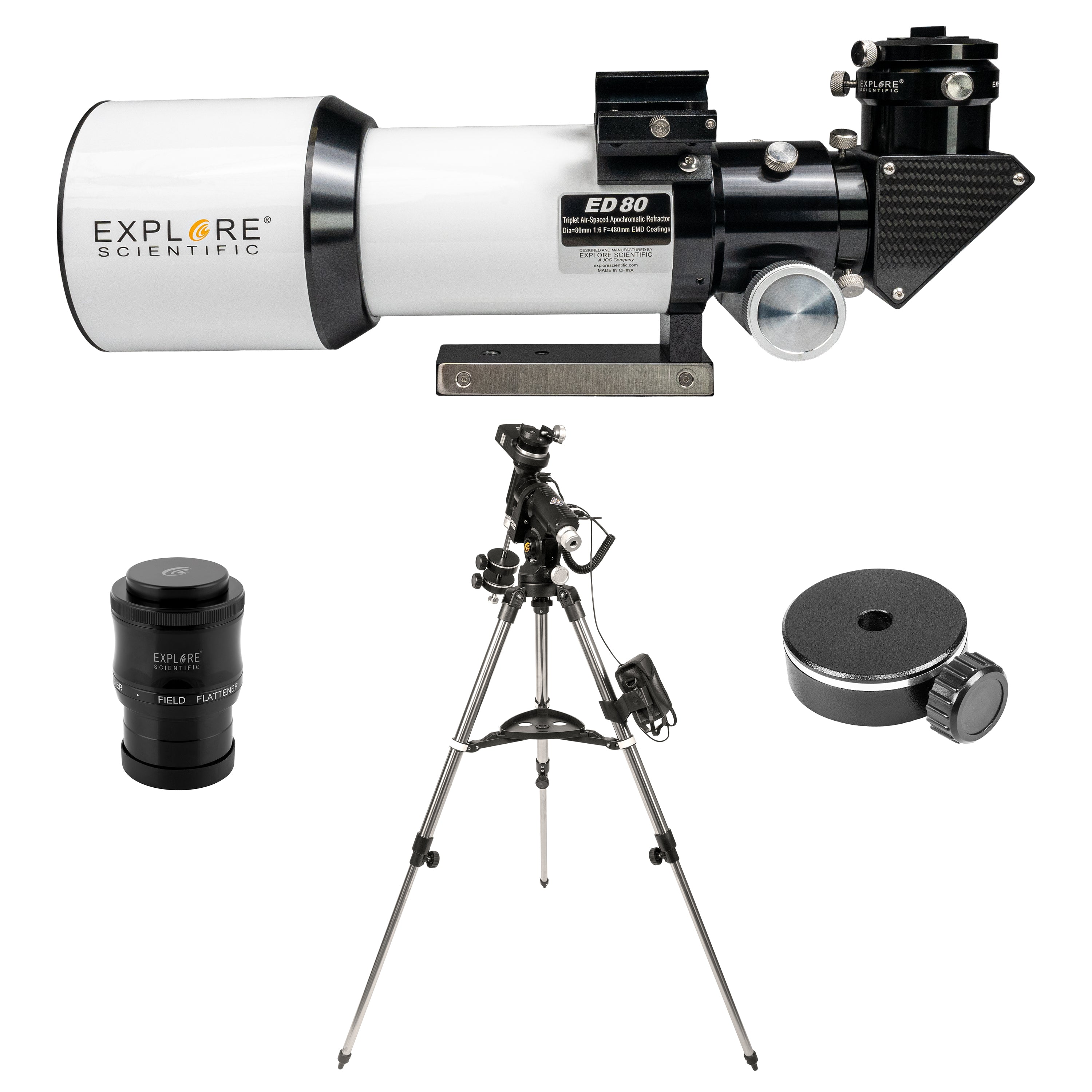ED80 Essential Series Air-Spaced Triplet Refractor Telescope (Bundle)